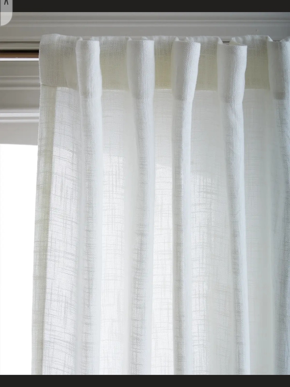 Quince Sheer White Cotton Curtain Panels 48 x 108